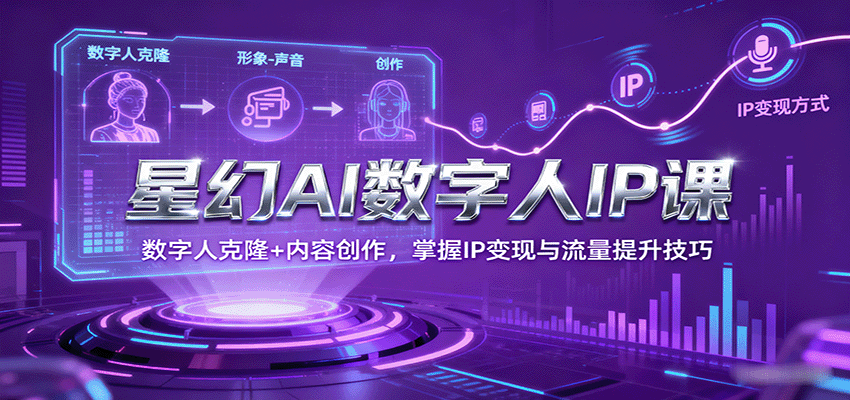 星幻AI数字人IP课，数字人克隆+内容创作，掌握IP变现与流量提升技巧-HEIXMI（中国站）