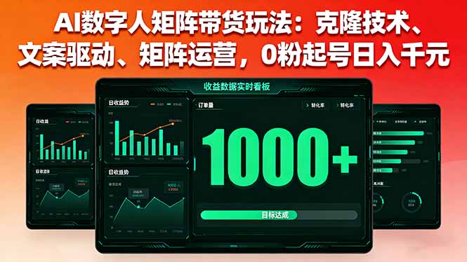 AI数字人矩阵带货玩法：克隆技术、文案驱动、矩阵运营，0粉起号日入千元-HEIXMI（中国站）