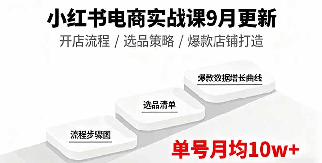 小红书电商实战课9月更新，开店流程/选品策略/爆款店铺打造，单号月均10w+-HEIXMI（中国站）