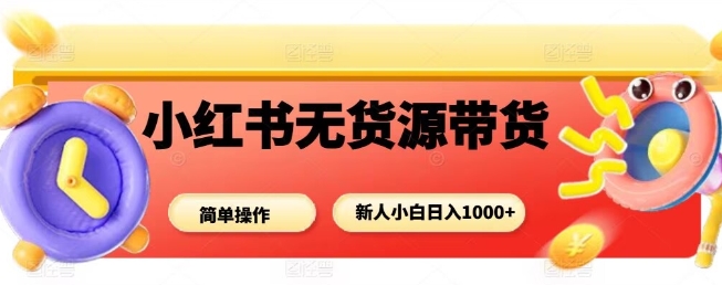小红书无货源带货项目，简单无脑，新人小白日入多张-HEIXMI（中国站）