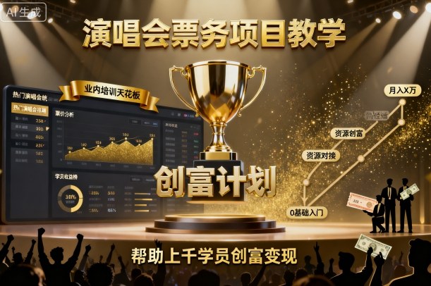 演唱会票务项目教学，业内培训天花板，帮助上千学员创富变现-HEIXMI（中国站）