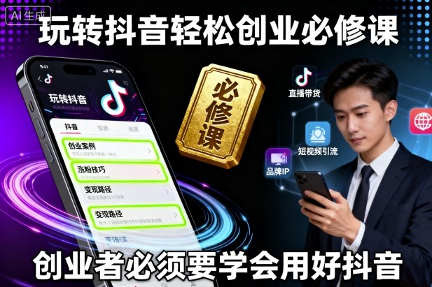 玩转抖音轻松创业必修课，创业者必须要学会用好抖音-HEIXMI（中国站）