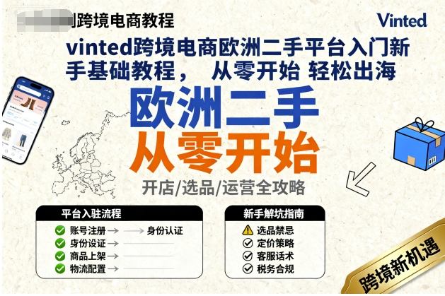 vinted跨境电商欧洲二手平台入门新手基础教程，从零开始轻松出海-HEIXMI（中国站）