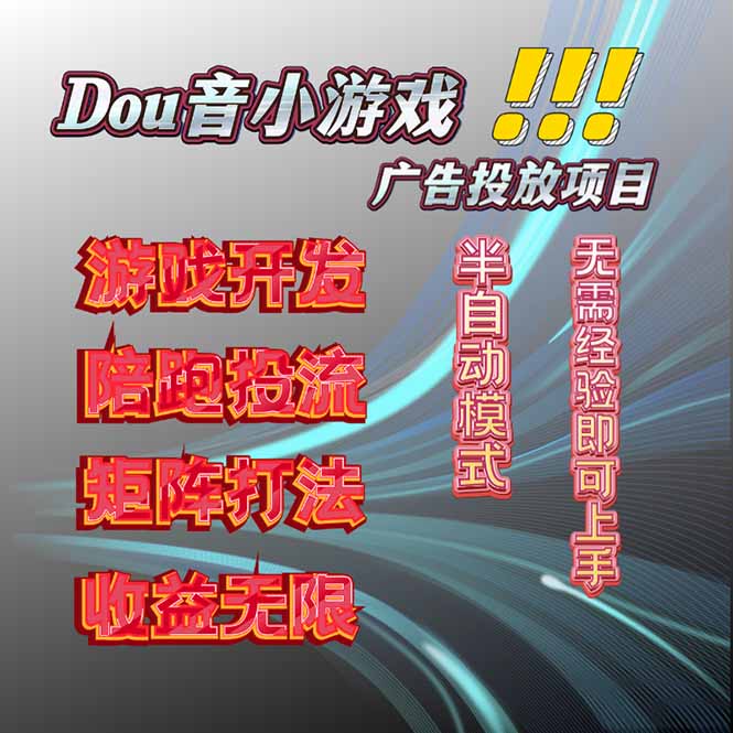 抖音小游戏广告推广项目，2025最新实测落地，单日收益300+-HEIXMI（中国站）
