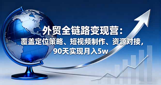 外贸全链路变现营：覆盖定位策略、短视频制作、资源对接，90天实现月入5w-HEIXMI（中国站）