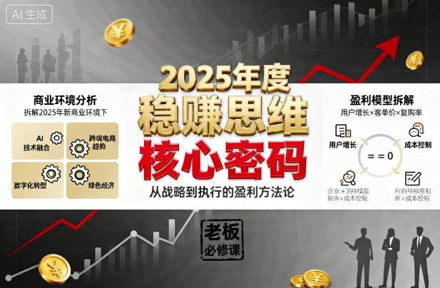 2025年度稳賺思维老板创业营，拆解2025年新商业环境下，企业实现持续盈利的核心密码-HEIXMI（中国站）