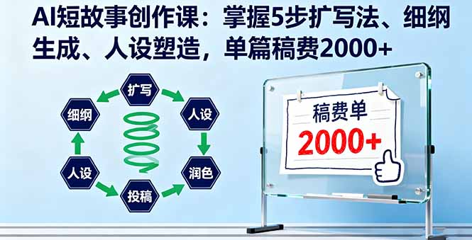 AI短故事创作课：掌握5步扩写法、细纲生成、人设塑造，单篇稿费2000+-HEIXMI（中国站）