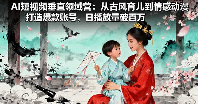 AI短视频垂直领域营：从古风育儿到情感动漫，打造爆款账号,日播放量破百万-HEIXMI（中国站）