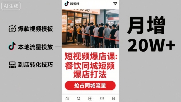 短视频爆店课，餐饮同城短视频爆店打法-HEIXMI（中国站）