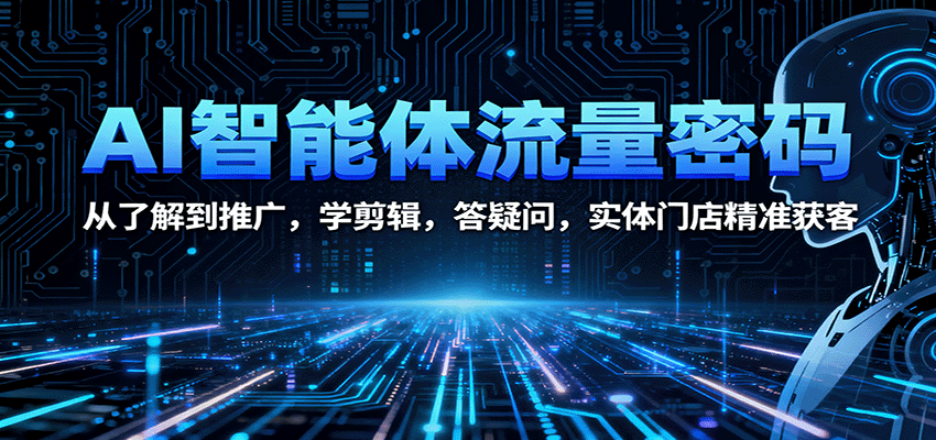 AI智能体流量密码：从了解到推广，学剪辑，答疑问，实体门店精准获客-HEIXMI（中国站）