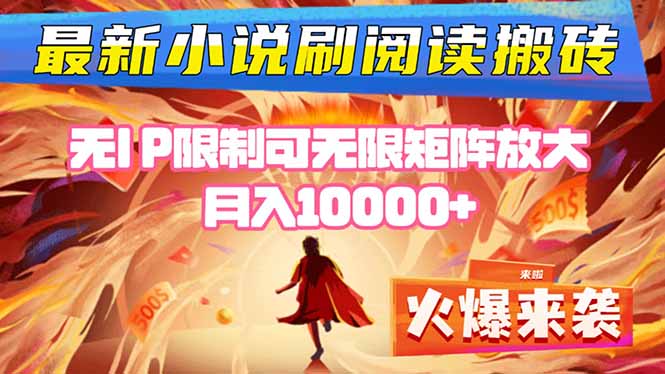 小说阅读搬砖单机每天收益200-400+ 无IP限制可无限矩阵放大 —-HEIXMI（中国站）