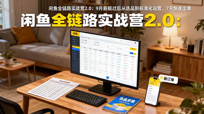 闲鱼全链路实战营2.0：9月新规过后从选品到标准化运营，7天快速出单-HEIXMI（中国站）