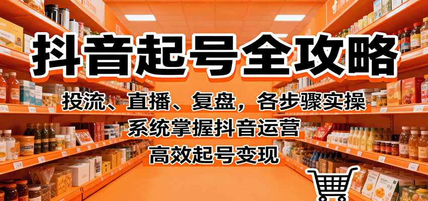 抖音起号全攻略，投流、直播、复盘，各步骤实操，系统掌握抖音运营，高效起号变现-HEIXMI（中国站）