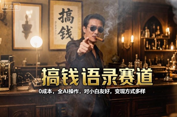 搞钱语录赛道，0成本，全AI操作，对小白友好，变现方式多样-HEIXMI（中国站）