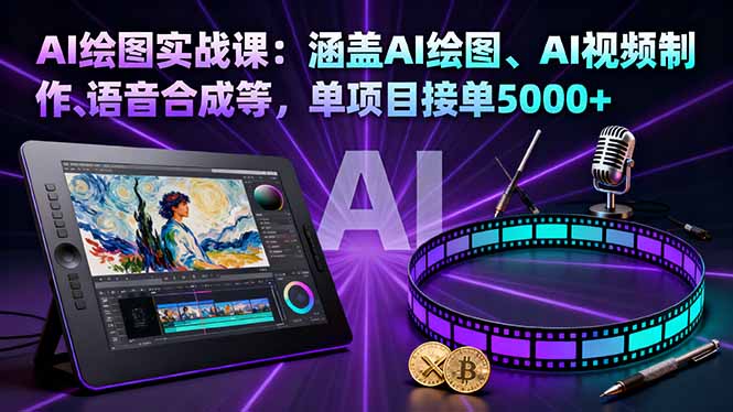 AI绘图实战课：涵盖AI绘图、AI视频制作、语音合成等，单项目接单5000+-HEIXMI（中国站）