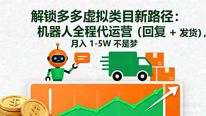 解锁多多虚拟类目新路径：机器人全程代运营(回复 + 发货-HEIXMI（中国站）