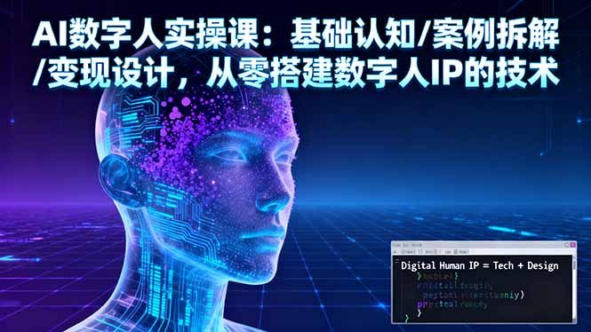 AI数字人实操课：基础认知/案例拆解/变现设计，从零搭建数字人IP的技术-HEIXMI（中国站）