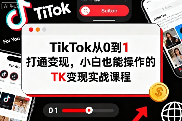 TikTok从0到1打通变现，小白也能操作的TK变现实战课程-HEIXMI（中国站）