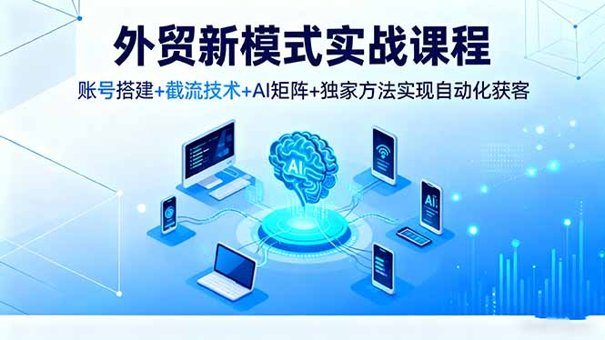 外贸新模式实战课程，账号搭建+截流技术+AI矩阵+独家方法实现自动化获客-HEIXMI（中国站）