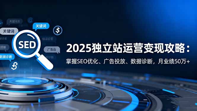 2025独立站运营变现攻略：掌握SEO优化、广告投放、数据诊断，月业绩50万+-HEIXMI（中国站）