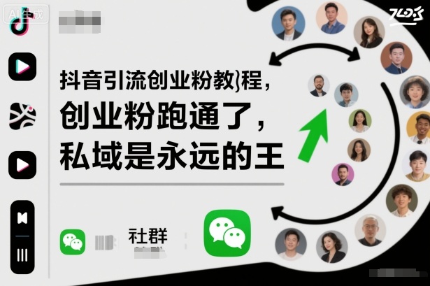 抖音引流创业粉教程，创业粉终于跑通了，私域是永远的王-HEIXMI（中国站）