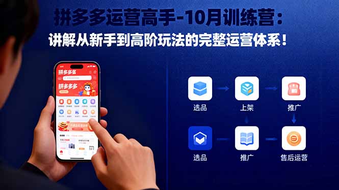 拼多多运营高手-10月训练营：讲解从新手到高阶玩法的完整运营体系！-HEIXMI（中国站）