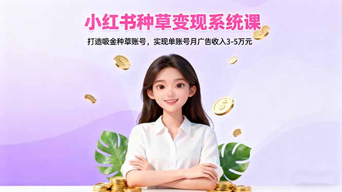 小红书种草变现系统课：打造吸金种草账号，实现单账号月广告收入3-5万元-HEIXMI（中国站）