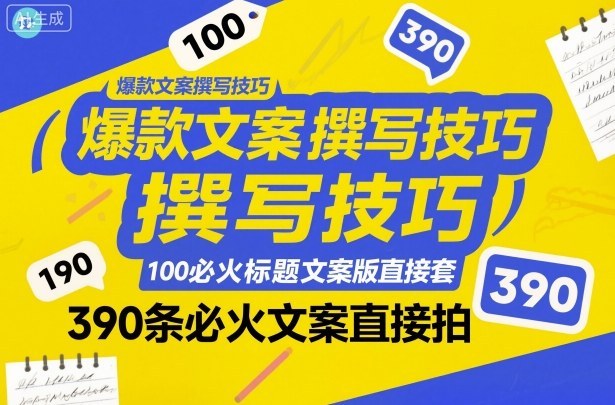 爆款文案撰写技巧，100个必火标题文案模版直接套，390条必火文案直接拍-HEIXMI（中国站）