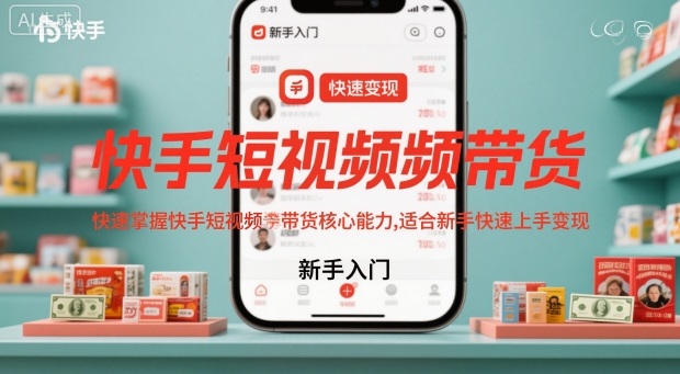快手短视频带货，快速掌握快手短视频带货核心能力，适合新手快速上手变现-HEIXMI（中国站）