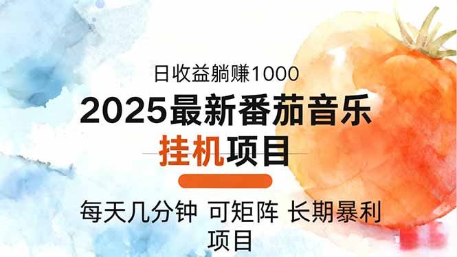 2025年最新番茄音乐人挂机项目，每天几分钟，月入1000＋，可矩阵，一台...-HEIXMI（中国站）