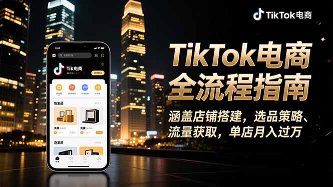 TikTok电商全流程指南，涵盖店铺搭建、选品策略、流量获取，单店月入过万-HEIXMI（中国站）