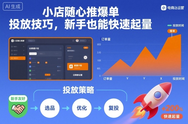 小店随心推爆单投放技巧，新手也能快速起量-HEIXMI（中国站）
