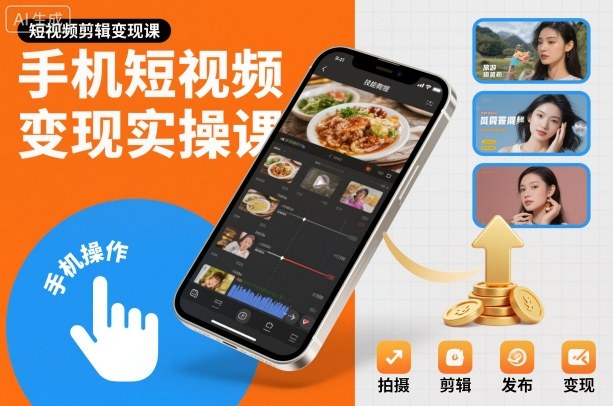 手机短视频变现实操课，短视频剪辑变现课-HEIXMI（中国站）