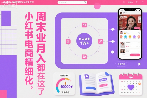 小红书电商精细化运营全流程，周末副业月入1W+，全套方法都在这了-HEIXMI（中国站）