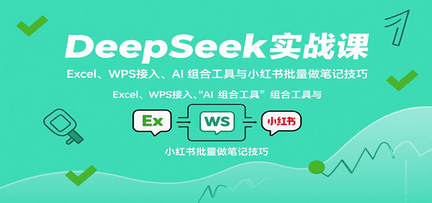 DeepSeek实战课：Excel、WPS接入、AI 组合工具与小红书批量做笔记技巧-HEIXMI（中国站）