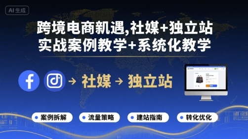 跨境电商新机遇，社媒+独立站，实战案例教学+系统化教学-HEIXMI（中国站）
