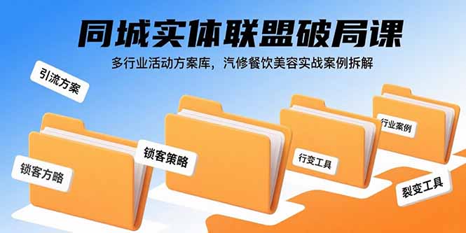 同城实体联盟破局课，多行业活动方案库，汽修餐饮美容实战案例拆解-HEIXMI（中国站）