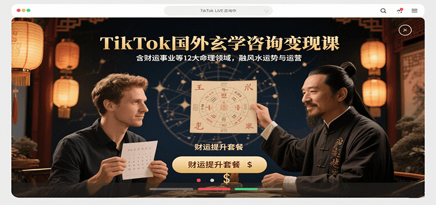 TikTok国外玄学咨询变现课，含财运事业等12大命理领域，融风水运势与运营-HEIXMI（中国站）