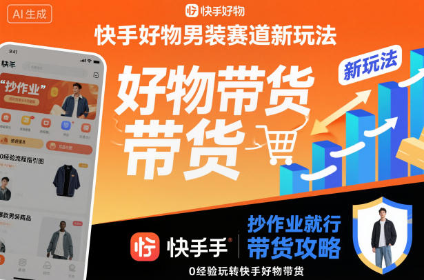 快手好物男装赛道新玩法，抄作业就行，0经验玩转快手好物带货-HEIXMI（中国站）