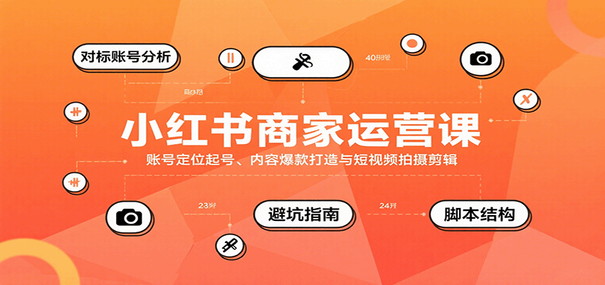 小红书商家运营课，账号定位起号、内容爆款打造与短视频拍摄剪辑-HEIXMI（中国站）