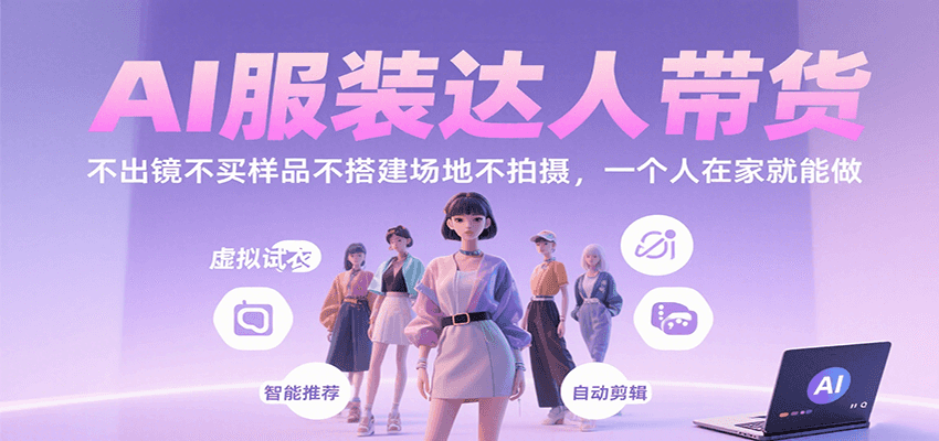 AI服装达人带货，不出镜不买样品不搭建场地不拍摄，一个人在家就能做-HEIXMI（中国站）