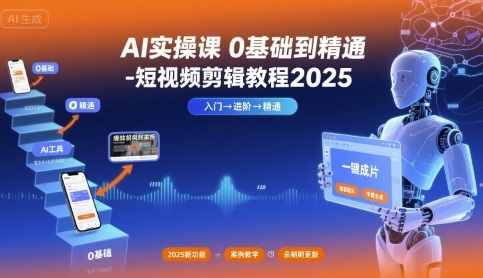 AI实操课0基础到精通-短视频剪辑教程2025-HEIXMI（中国站）