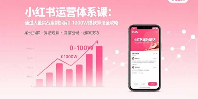 小红书运营体系课：通过大量实战案例拆解0-1000W爆款算法全攻略-HEIXMI（中国站）