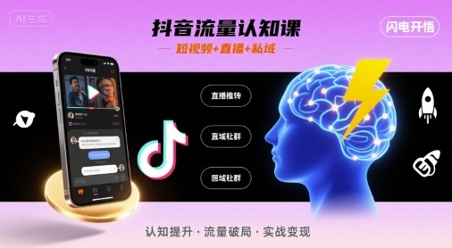 抖音流量认知课，短视频+直播+私域，认知提升，闪电开悟-HEIXMI（中国站）