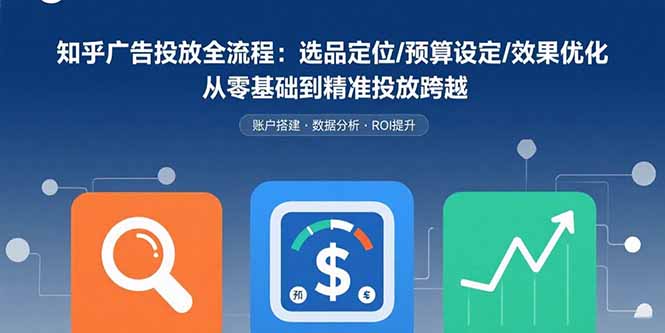 知乎广告投放全流程：选品定位/预算设定/效果优化 从零基础到精准投放跨越-HEIXMI（中国站）