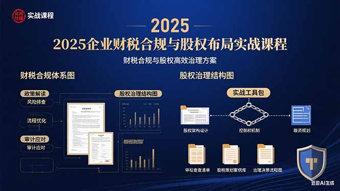 2025企业财税合规与股权布局的实战课程：财税合规与股权高效治理方案-HEIXMI（中国站）
