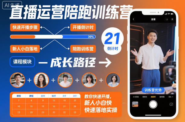 直播运营陪跑训练营，教你快速开播，新人小白快速落地实操-HEIXMI（中国站）