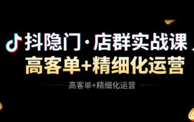 抖隐门·抖音小店高利润高客单店群玩法(更新11月)-HEIXMI（中国站）