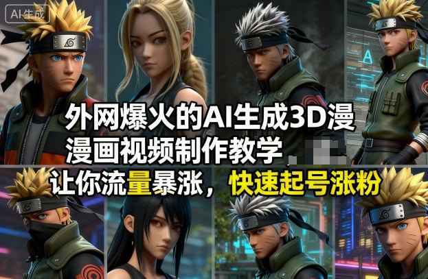 外网爆火的AI生成3D漫画视频制作教学，让你流量暴涨，快速起号涨粉！-HEIXMI（中国站）