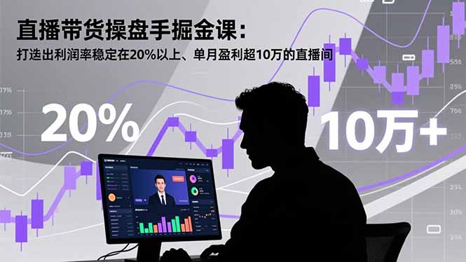直播带货操盘手掘金课：打造出利润率稳定在20%以上、单月盈利超10万的直播间-HEIXMI（中国站）